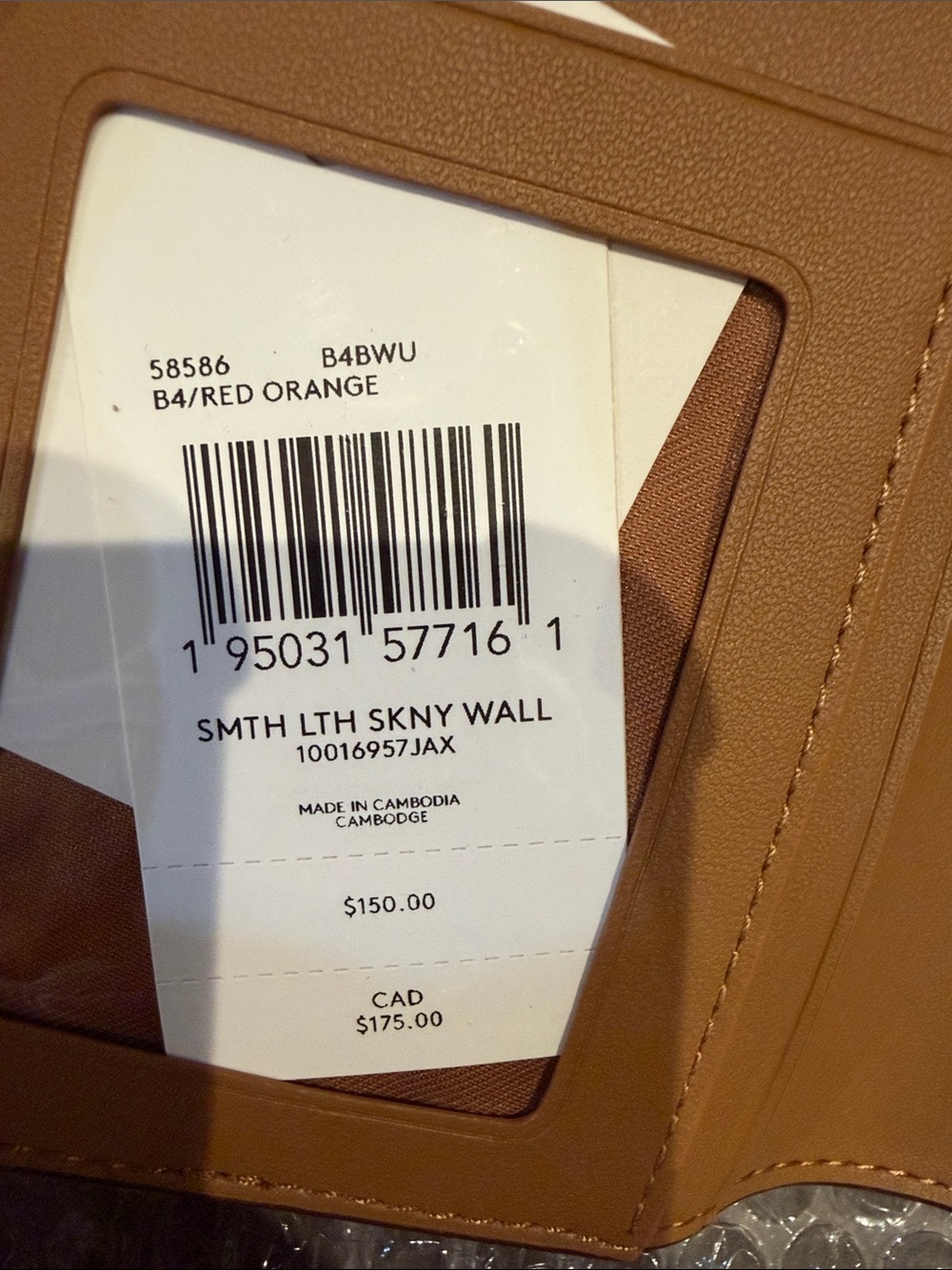 Coach orange Leather Zip Card Holder with Gold Logo - Picture 4 of 9